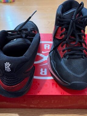 Nike Kids Black and Red Basketball Sneakers